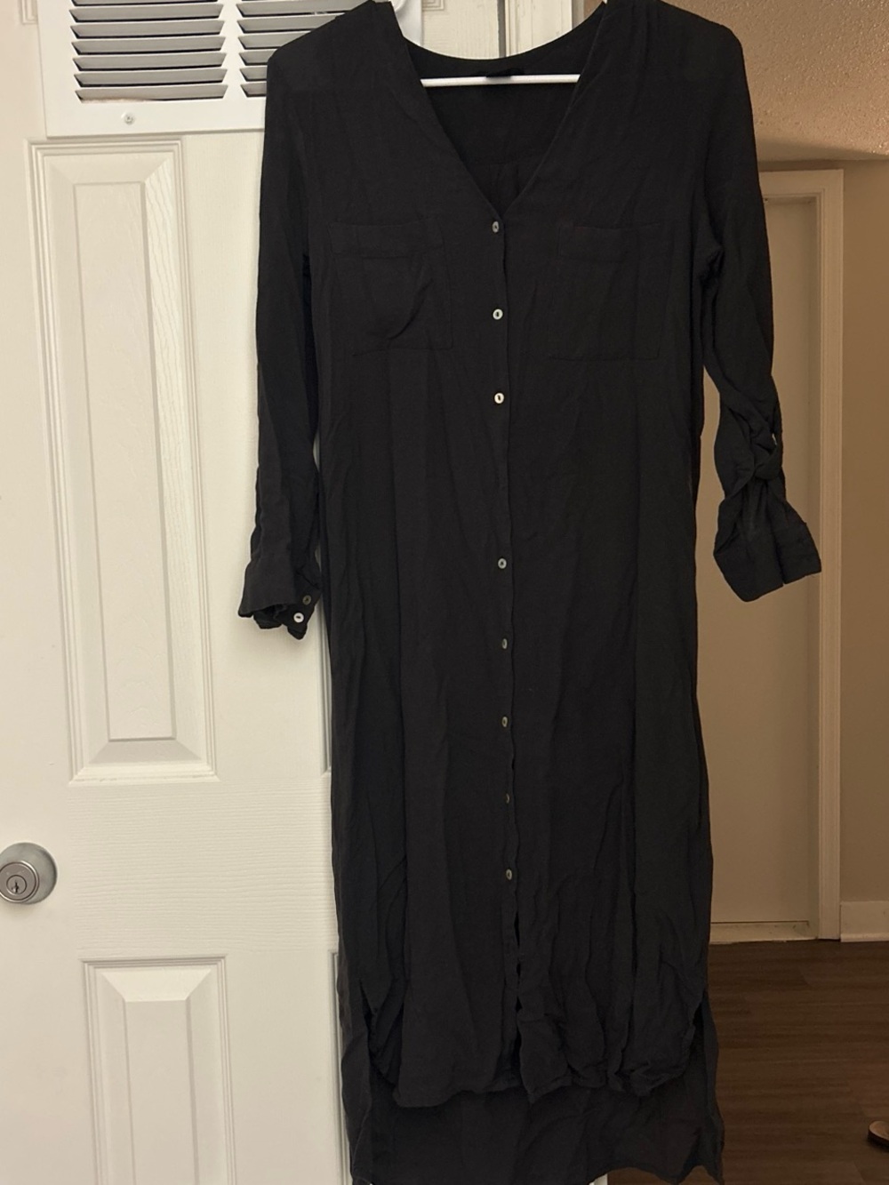 H&M Black Button-Down Maxi Dress